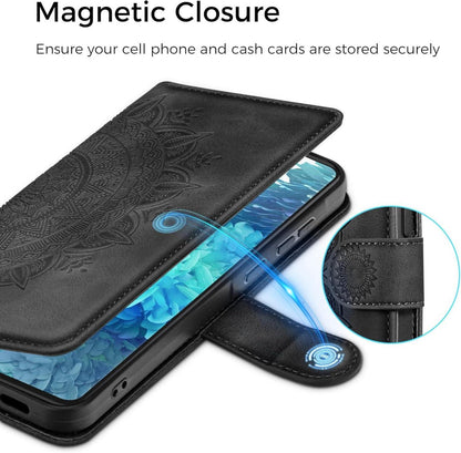 EASDNB Samsung Galaxy S20 FE Leder Flip Wallet Hülle Schwarz