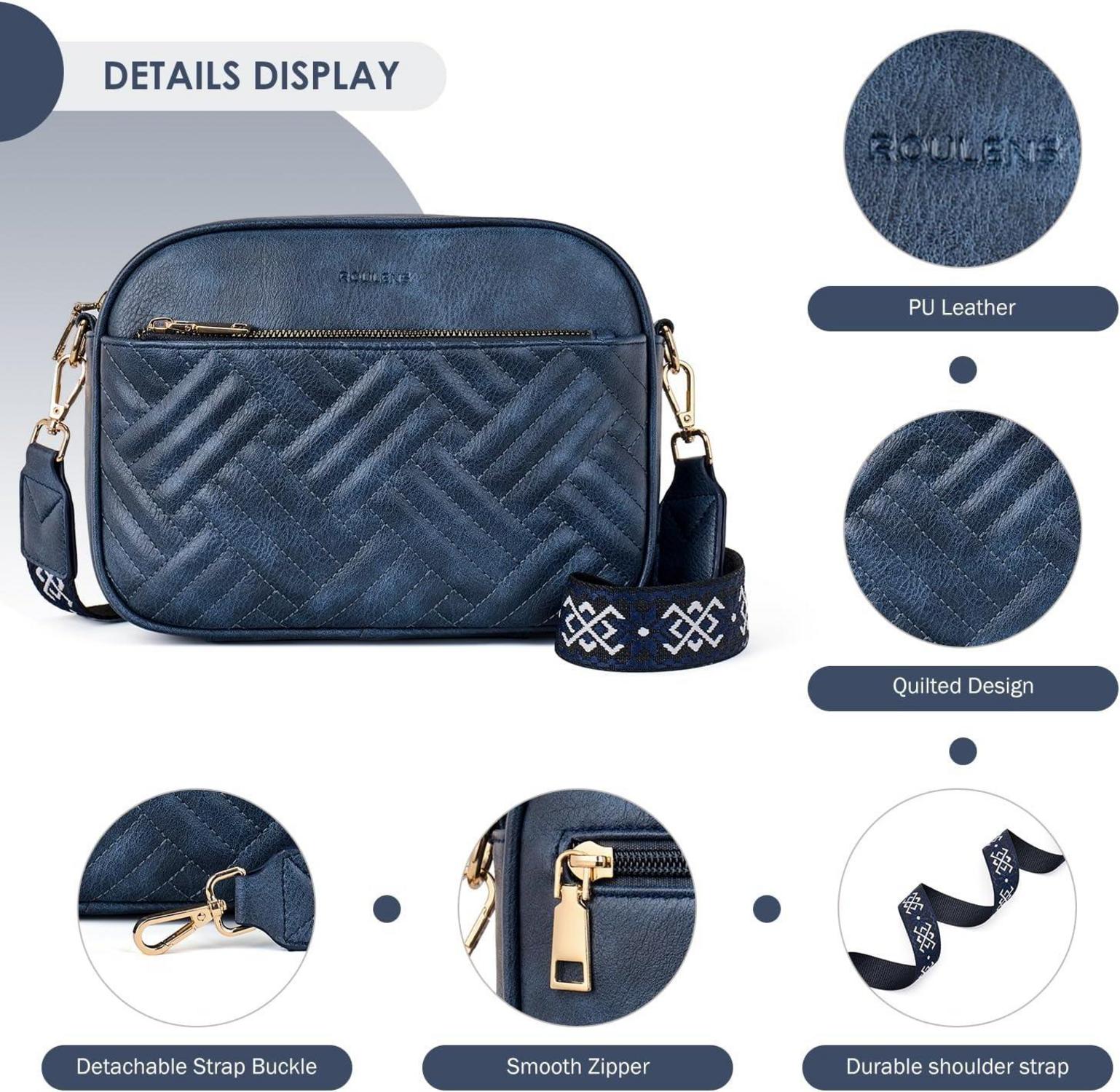 Damen Crossbody Umhängetasche Gesteppt PU Leder RFID Schutz