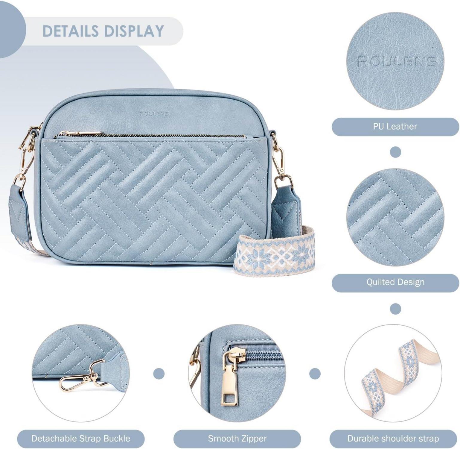 Damen Umhängetasche PU Leder Crossbody Bag RFID Schutz