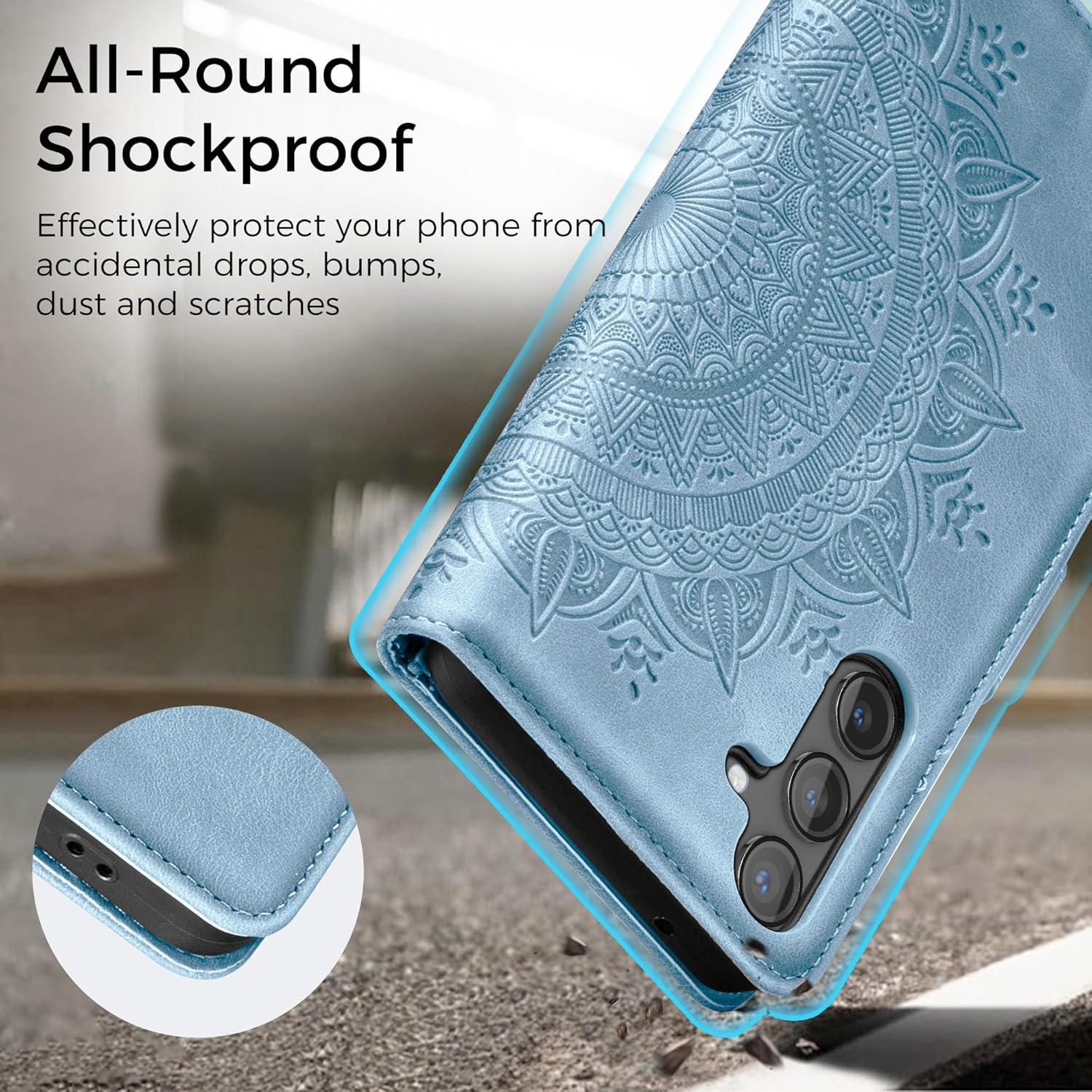 Lederhülle Samsung Galaxy S24 5G Handyhülle Flip Wallet Schutzhülle
