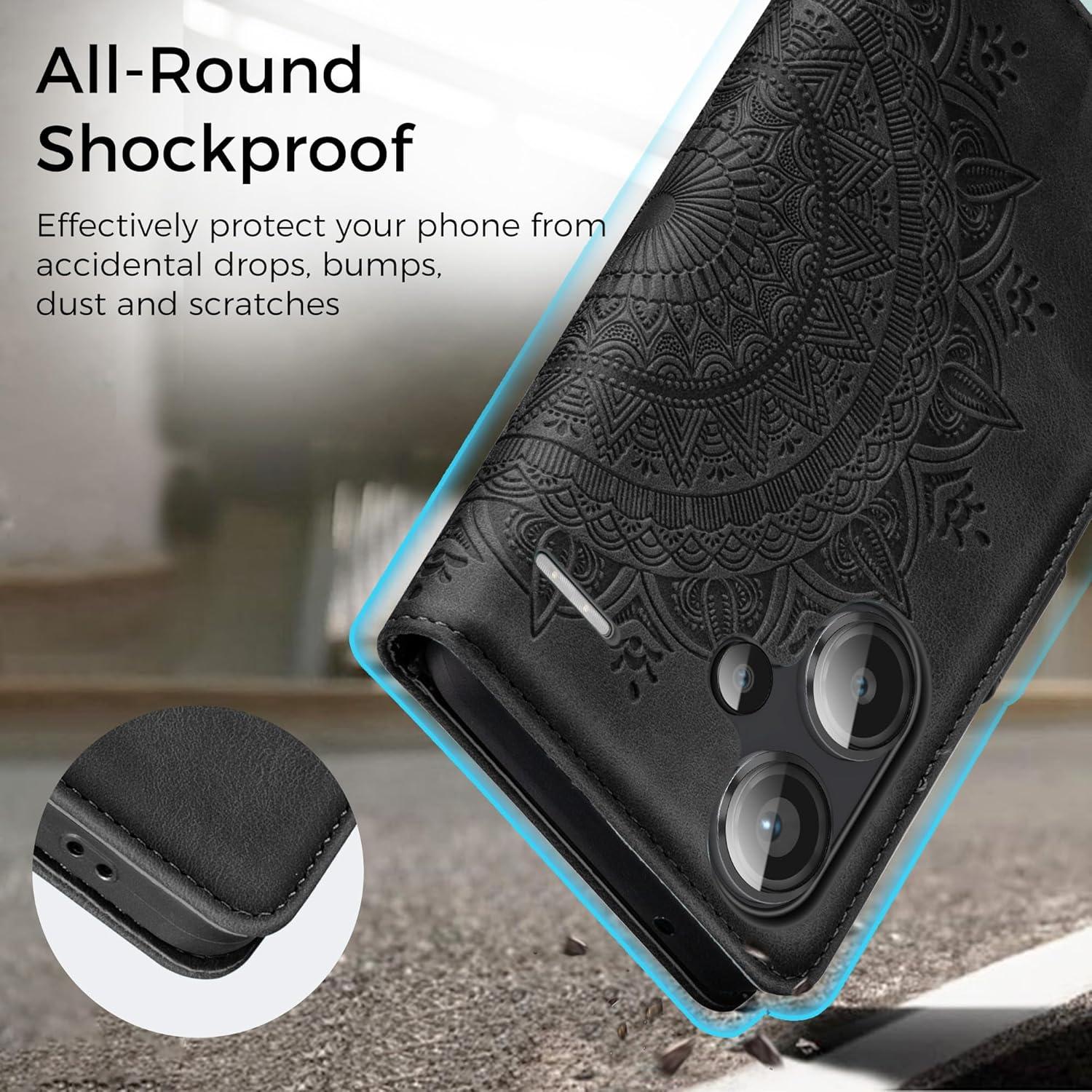 Handyhülle Flip Wallet PU Leder Tasche für Xiaomi Redmi Note 13 Pro Plus