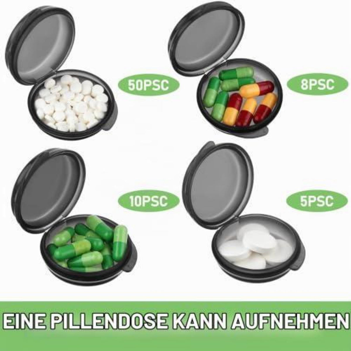 Tragbare Pillendose 3er-Set | Mini Tabletten Organizer für Reisen