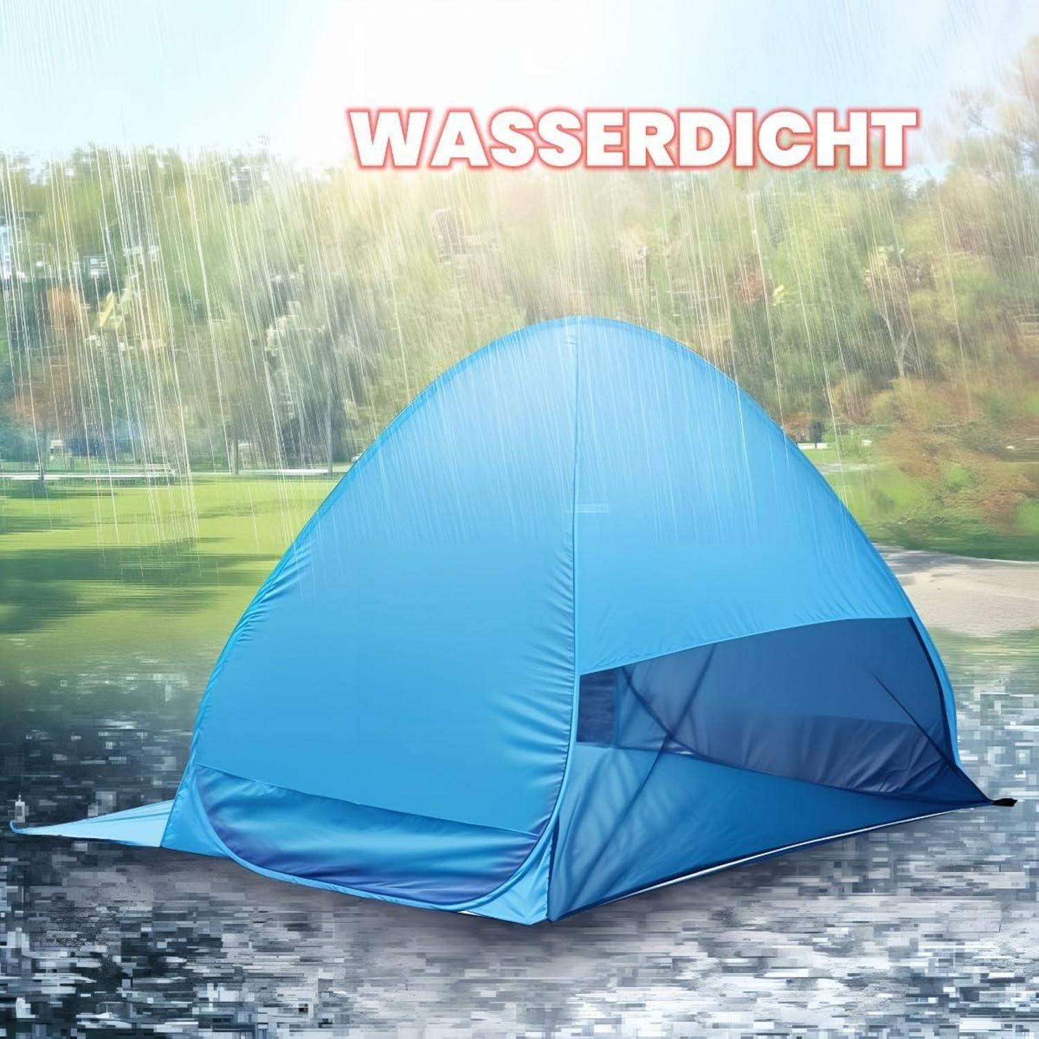 XXL Strandmuschel Pop Up Outdoor Zelt 3-5 Personen UPF 50+ Schutz 200x165x130cm