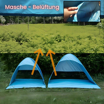 XXL Strandmuschel Pop Up 3-5 Personen, UPF 50+ UV Schutz, Outdoor Zelt