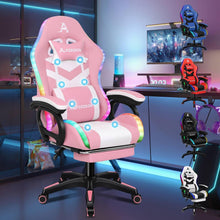 Gaming Stuhl mit Massagefunktion und 12 LED Farben - Ergonomischer