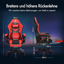 Gaming Stuhl Massage Gamer LED RGB Lordosenstütze PU Leder