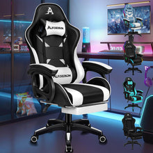 Gaming-Stuhl mit 2-Punkt-Massage Lendenkissen höhenverstellbar