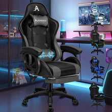 Gaming-Stuhl 2-Punkt-Massage Lendenkissen höhenverstellbar PU-Leder