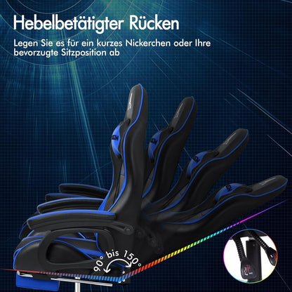 ALFORDSON Gaming-Stuhl Racing-Gamer mit Massage Lendenkissen höhenverstellbar