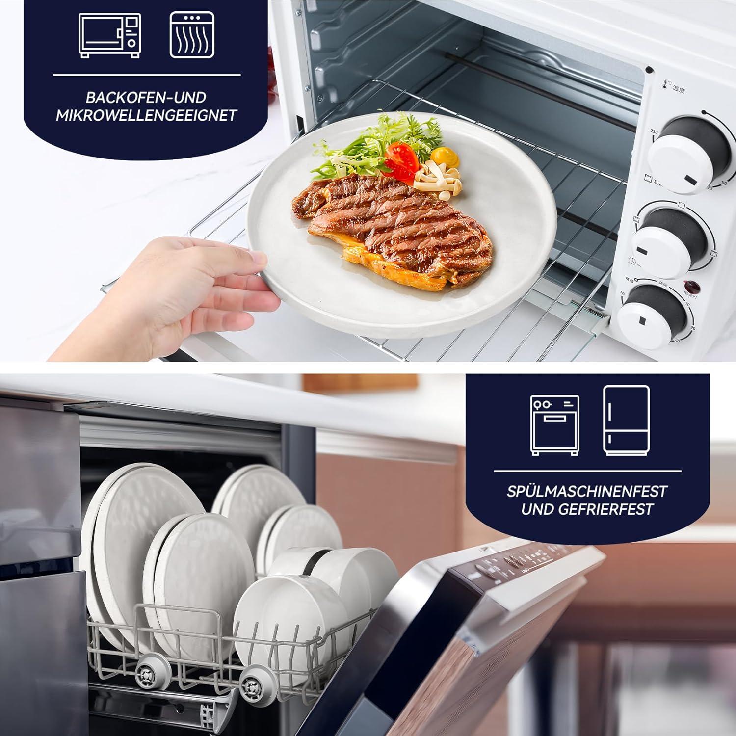 Steinzeug Tafelservice Set 18tlg. Müslischalen Speiseteller Dessertteller FÜR 6 Personen