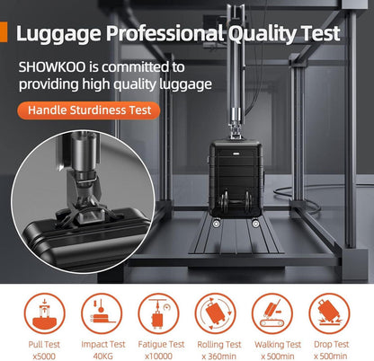 SHOWKOO Kofferset 5-teilig Hartschale ABS+PC Reisekoffer Handgepäck Sets TSA-Schloss Schwarz