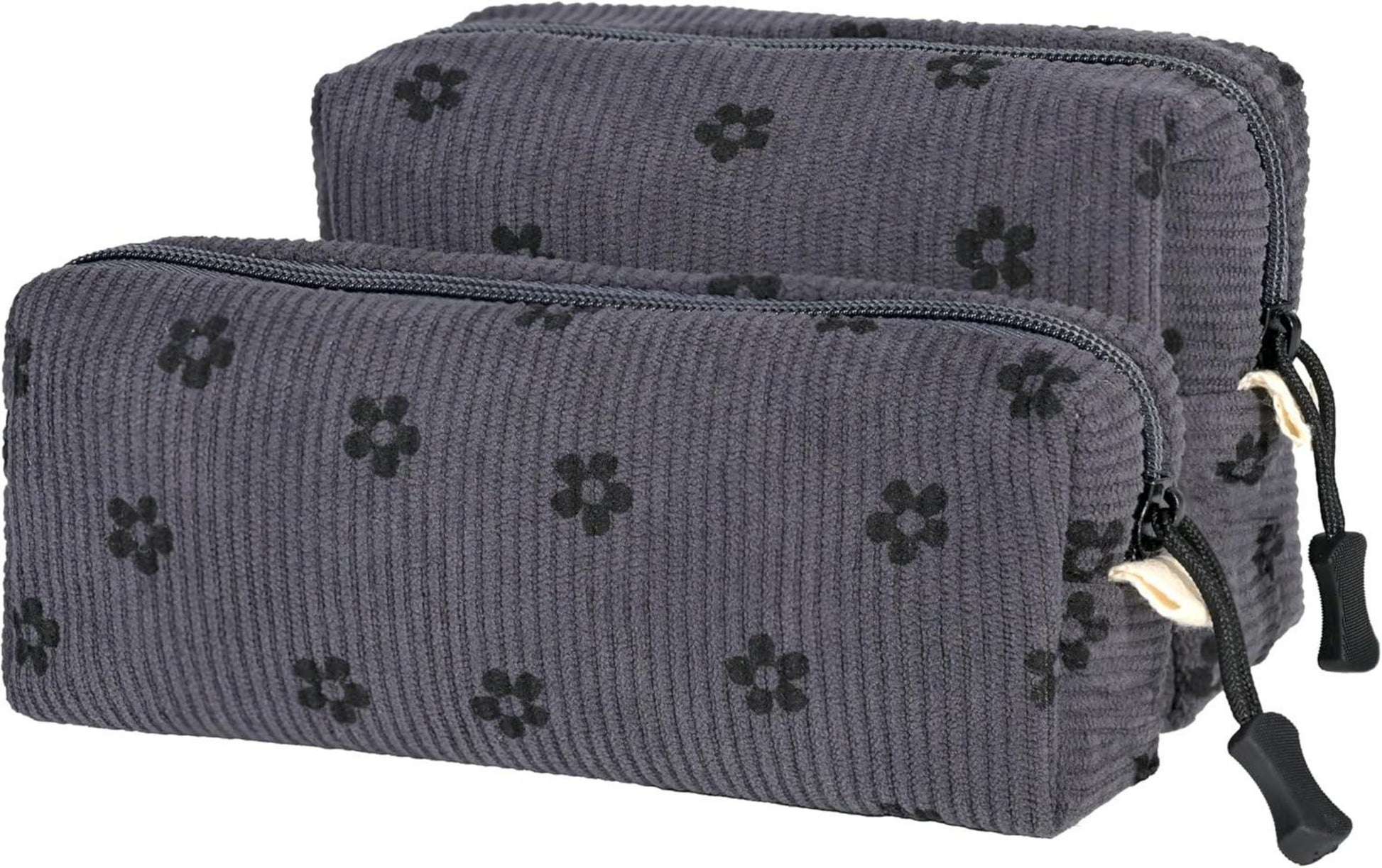 Jiliyote Cord Kosmetiktasche Damen Set Grau-2er