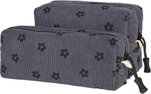 Jiliyote Cord Kosmetiktasche Damen Set Grau-2er