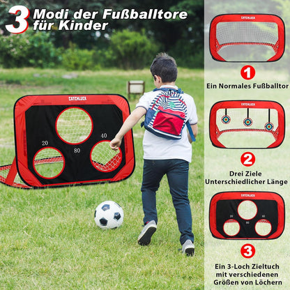 CATCHLUCK Kinder Fußballtore Pop Up Tor 3 Modi mit Tragetasche
