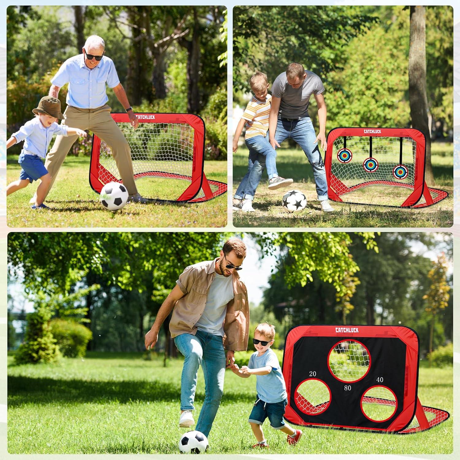Kinder Fußballtor Pop Up 3 Modi Garten Outdoor Training Tragetasche