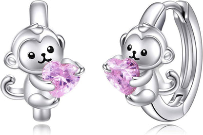 VONALA Creolen Ohrringe 925 Sterling Silber Rosa Zirkonia Damen Kinder