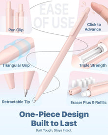 Druckbleistift Set 0.7 mm, 6PCS + 360 Minen + 3 Radiergummis + 9