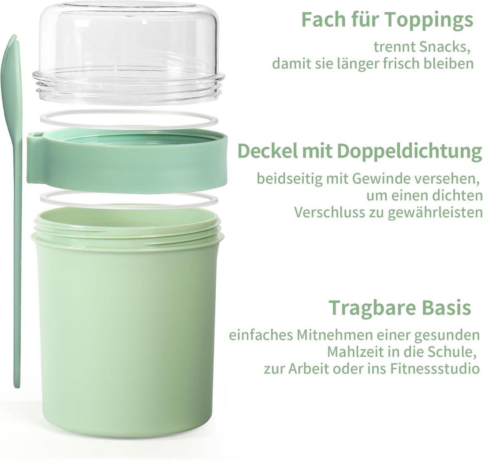 Swkien Müslibecher Joghurtbecher to Go 560ML+220ML