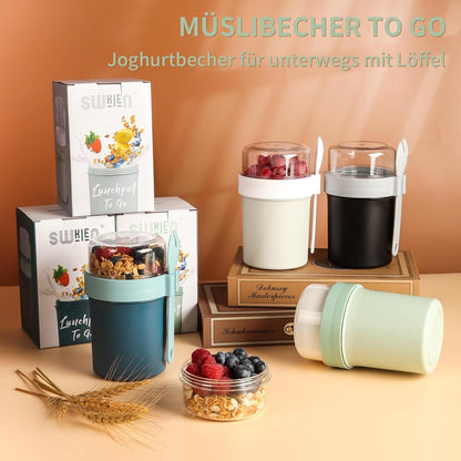 Müslibecher Joghurtbecher to Go 780ml Porridge Becher Lunchpot