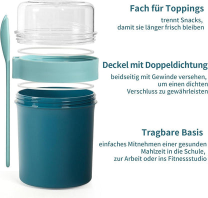 Müslibecher to Go + Joghurtbecher to Go 780ml, Lunchpot