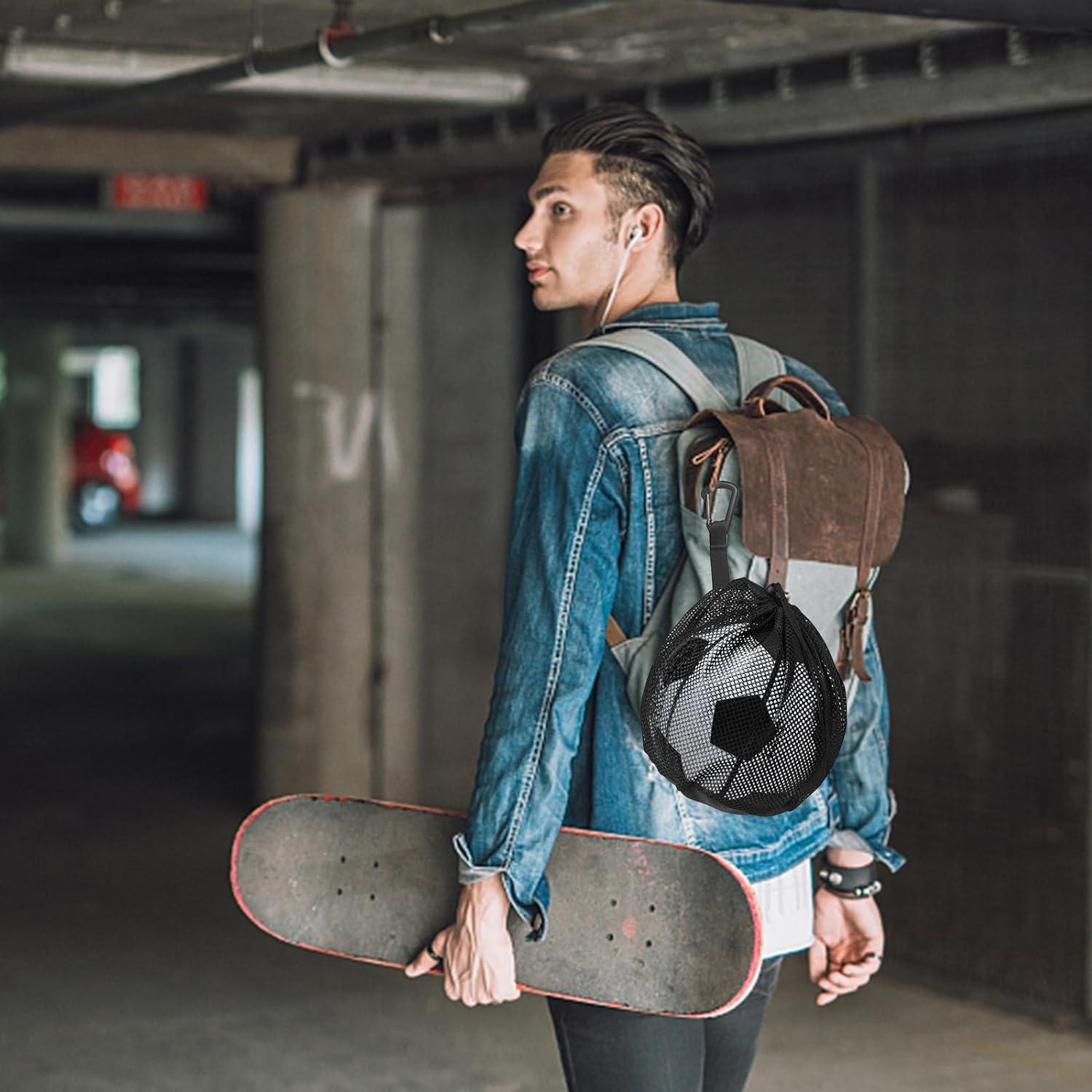 Ballsack Basketball Tasche Rucksack Tragbare Netztasche Schwarz