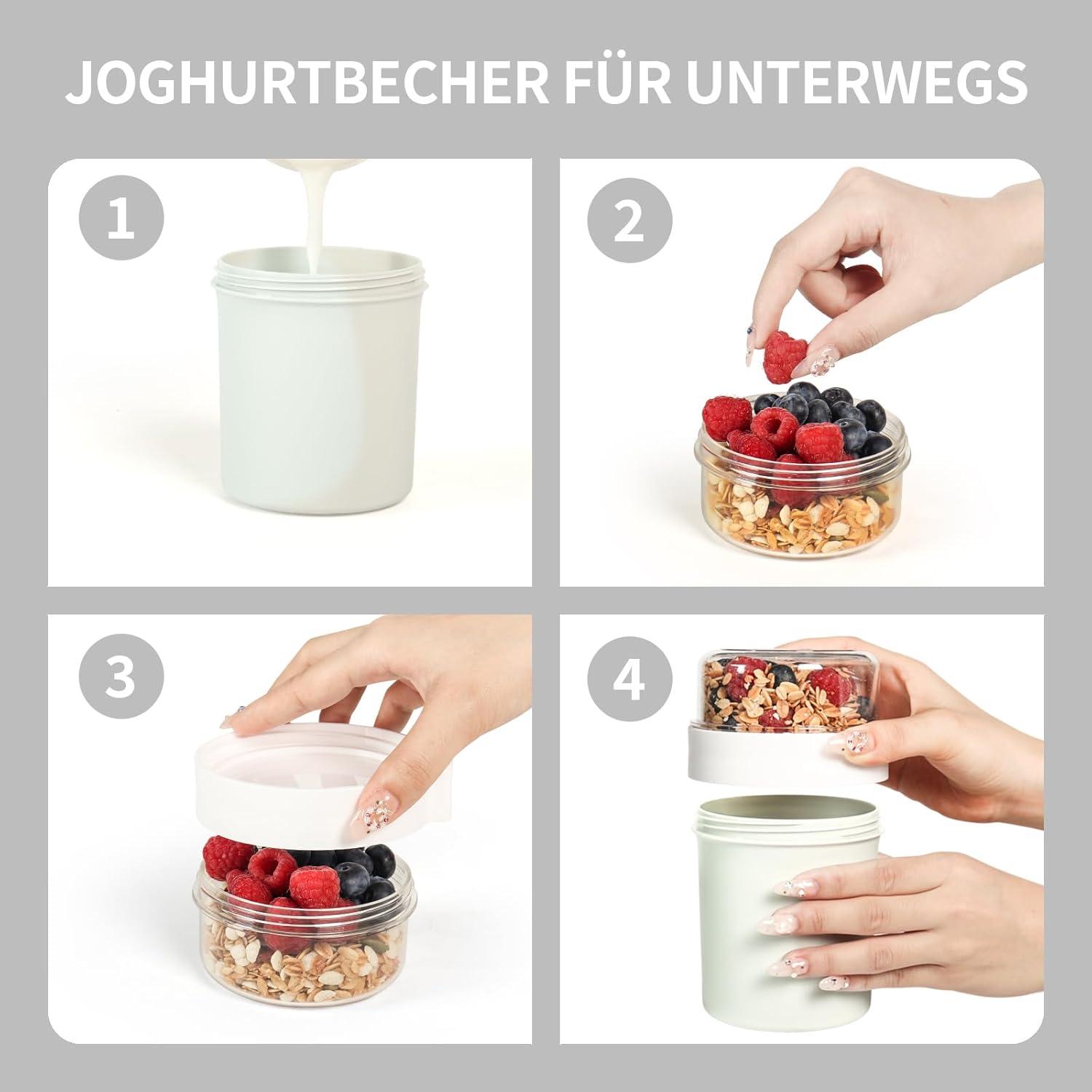 Müslibecher Joghurtbecher Müsli to Go Becher Lunchpot 780ML