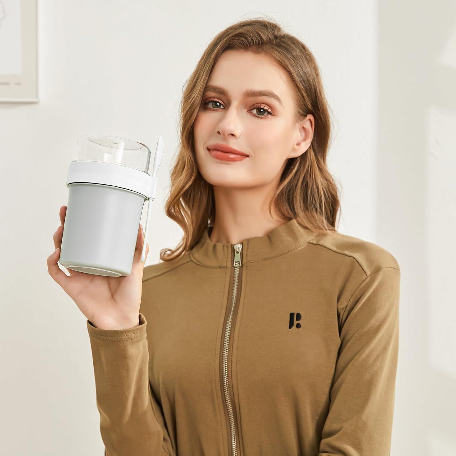 Müslibecher Joghurtbecher to Go 780ML mit Löffel Lunchpot