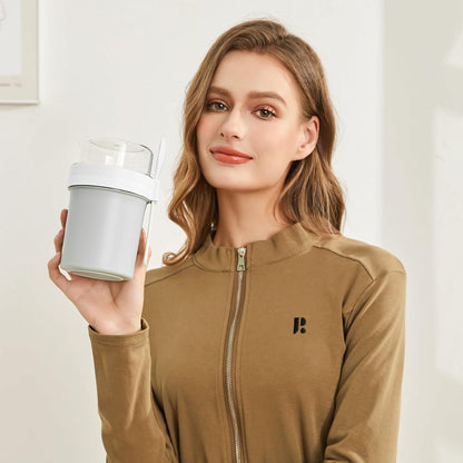 Müslibecher Joghurtbecher to Go 780ML mit Löffel Lunchpot