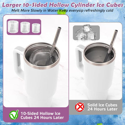 Eiswürfelform Silikon für Stanley Cup, Premium Qualität, 3 Größen, kostenloser Strohhalm-Deckel
