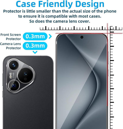 Panzerglas für Huawei Pura 70, Schutzglas + Kameraschutz, 2+2 Set