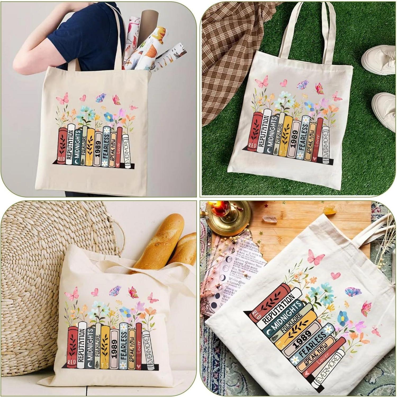 Stofftasche Bedruckt Canvas Tote Bag Aesthetic Album Damen Umhängetasche