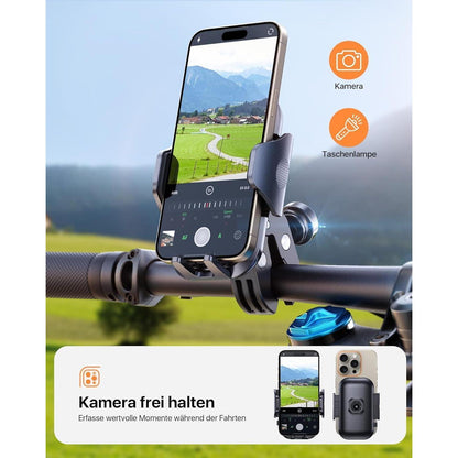 Handyhalterung Fahrrad 1S Schnellspanner Diebstahlschutz Motorrad Lenker Platz