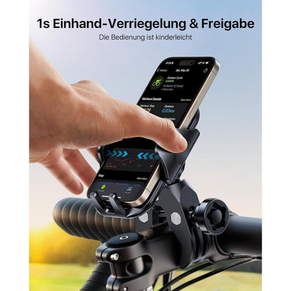 Handyhalterung Fahrrad 1S Schnellspanner Diebstahlschutz Motorrad Lenker Platz