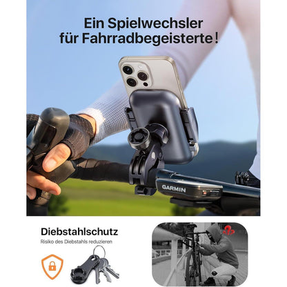 Handyhalterung Fahrrad 1S Schnellspanner Diebstahlschutz Motorrad Lenker Platz