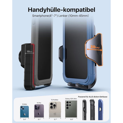 Handyhalterung Fahrrad 1S Schnellspanner Diebstahlschutz Motorrad Lenker Platz