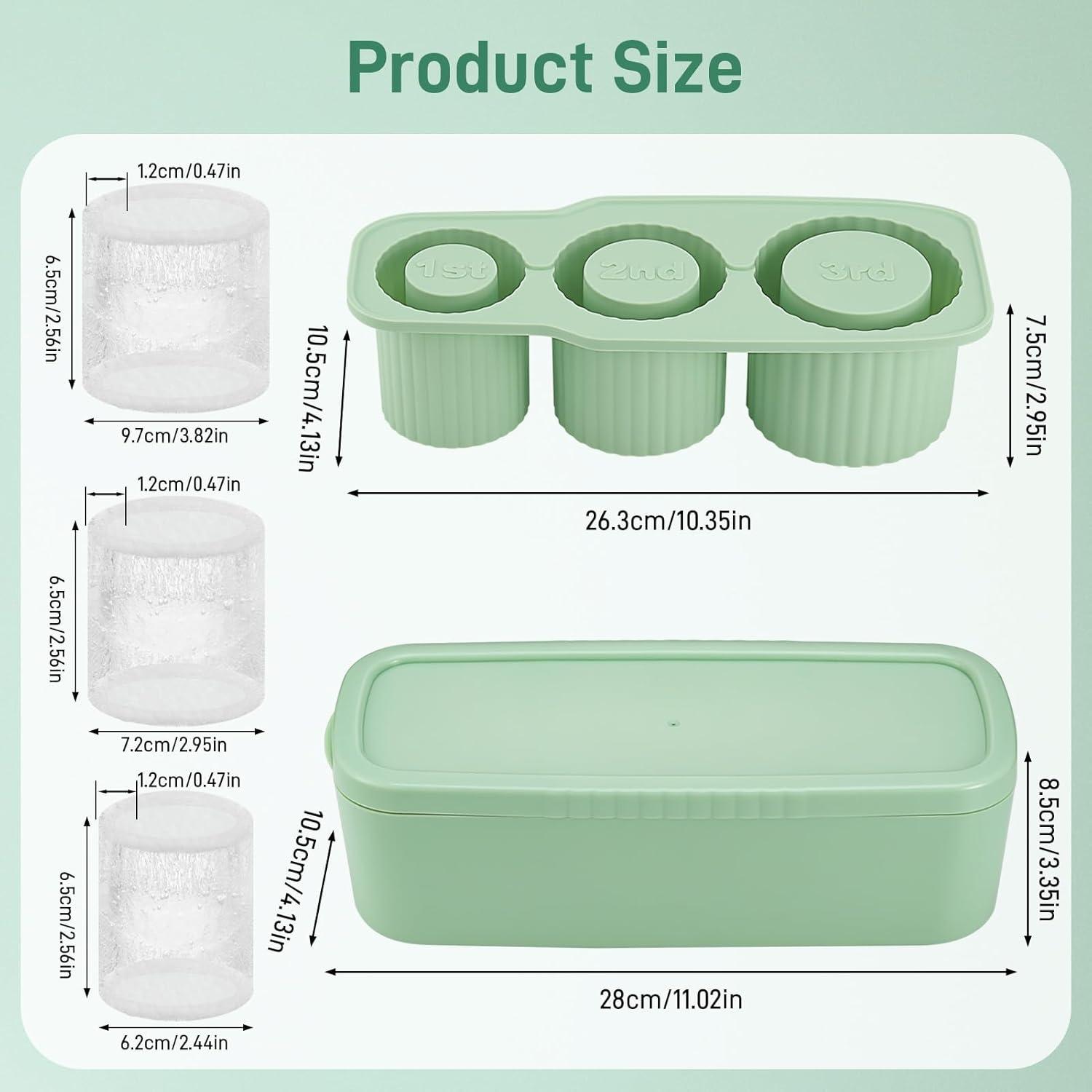 Eiswürfelform Silikon 3-Fach Eiswürfelbehälter Lebensmittelqualität
