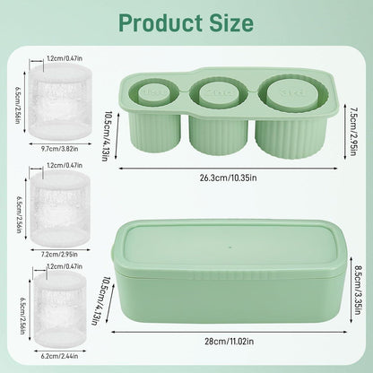 Eiswürfelform Silikon 3-Fach Eiswürfelbehälter Lebensmittelqualität