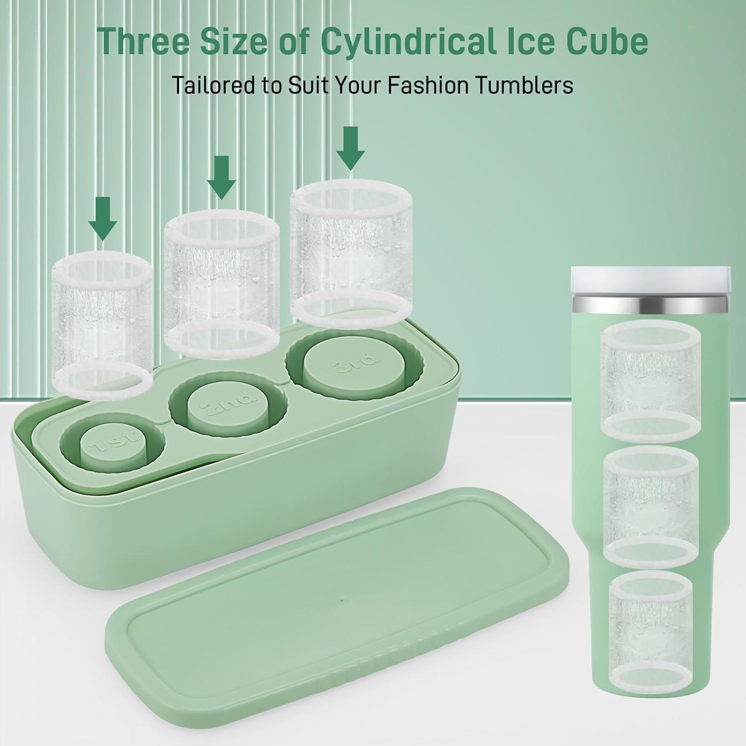 Eiswürfelform Silikon Lebensmittelqualität Stanley Cup 3 Fach 30-40Oz Grün