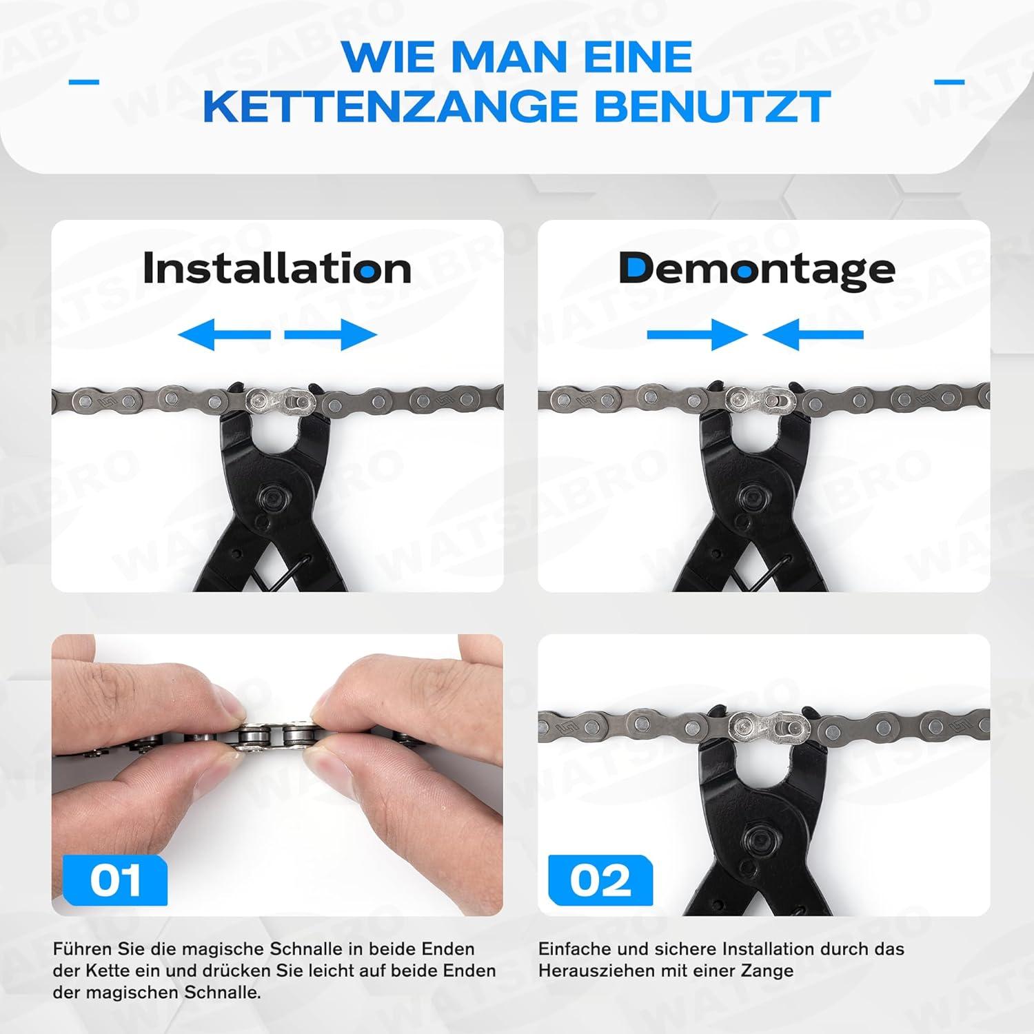 Fahrrad Kettennieter Set Nieten Zange Reparatur Werkzeug 6-12 Fach