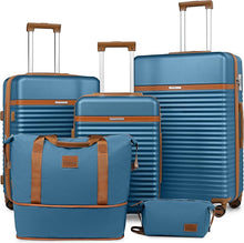 Kofferset ABS Hartschalen Trolley 5tlg Rollen TSA-Schloss Blau