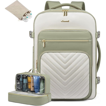 Handgepäck Rucksack 40L Damen Wasserdicht Olivgrün 17 Zoll