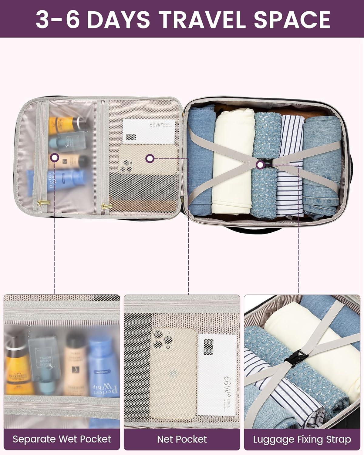 LOVEVOOK Reiserucksack Damen 40L Handgepäck Rucksack Wasserdicht 17 Zoll