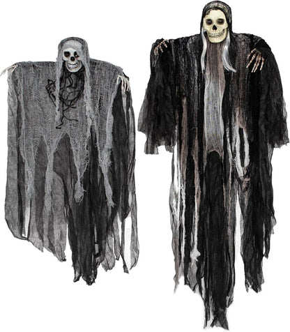 Halloween Sensenmann Dekoration Set 134 cm 80 cm - Hängende Geister