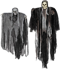 Halloween Sensenmann Dekoration Set 134 cm 80 cm - Hängende Geister