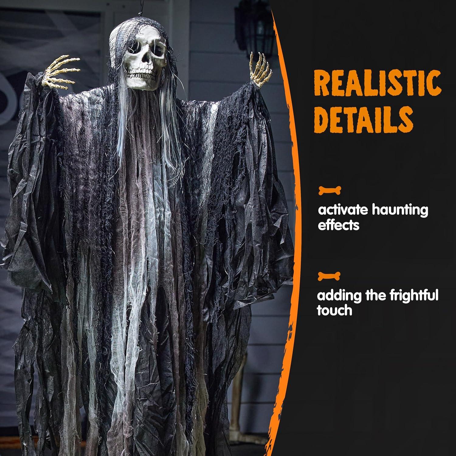 Halloween Sensenmann Dekoration Set 134 cm 80 cm - Hängende Geister