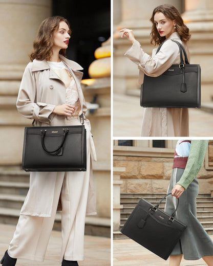 LOVEVOOK Laptoptasche Damen 15.6 Zoll Handtasche Groß Leder aktentasche