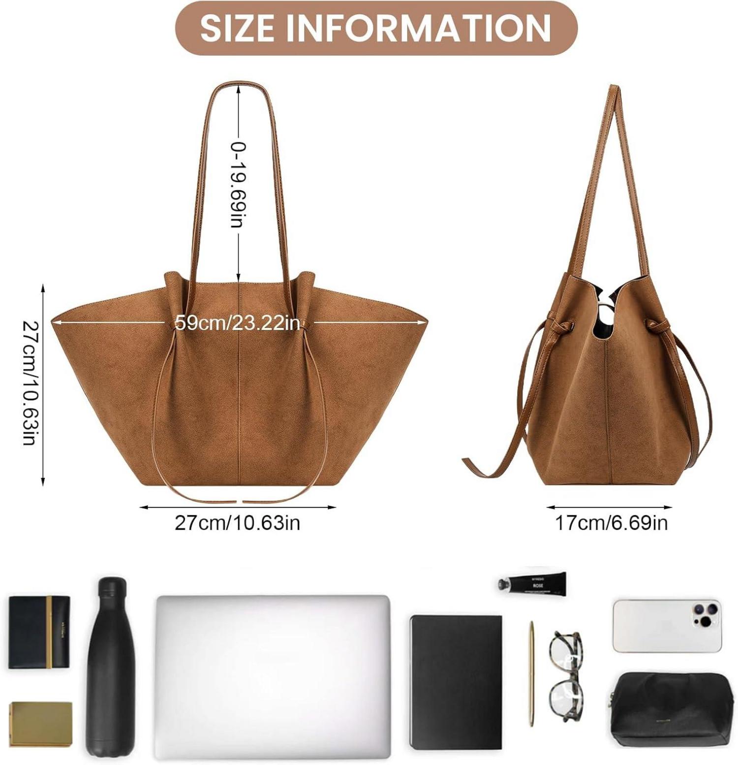 Handtasche Tote Bag Kunstleder Groß Kapazität Schwarz