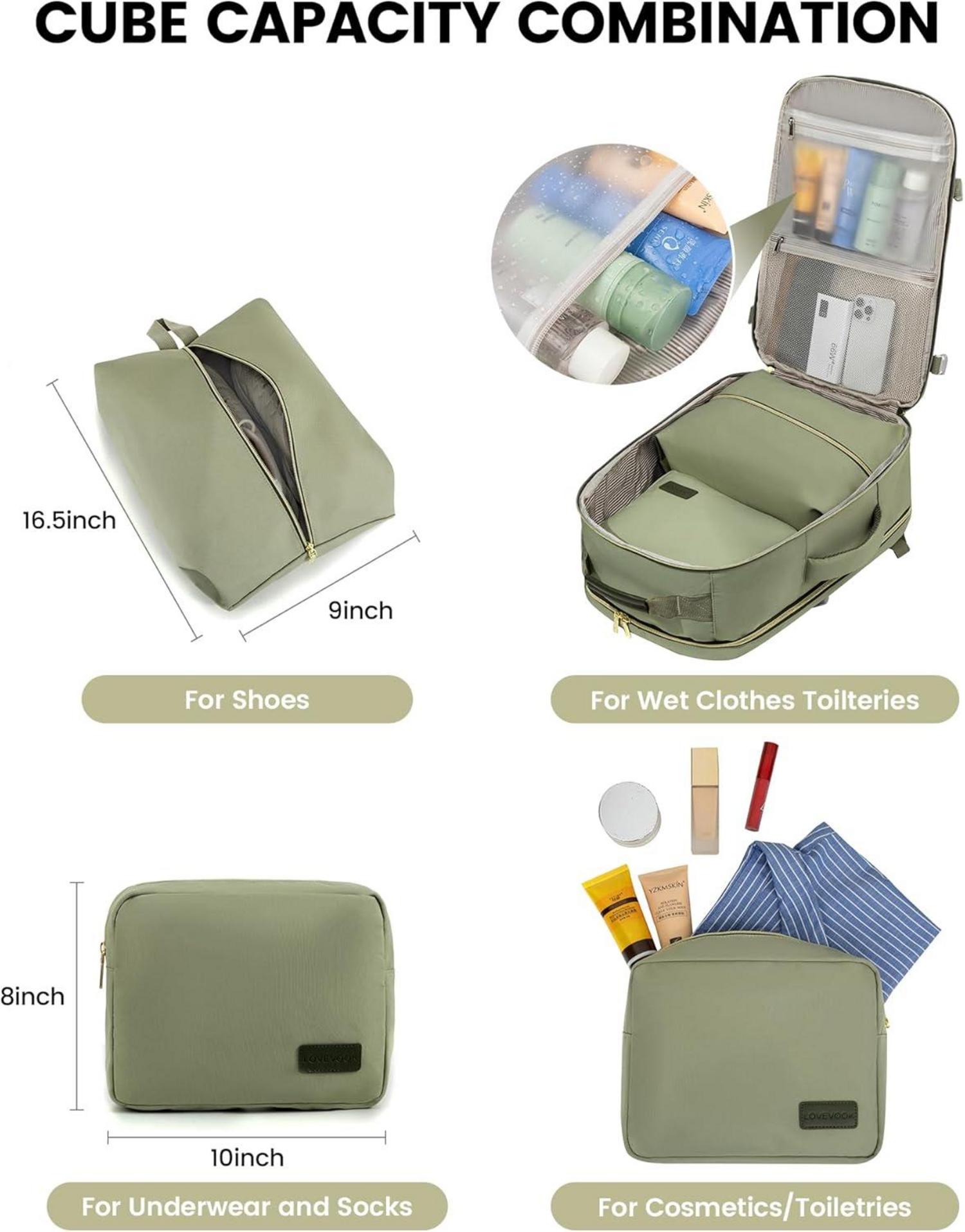 40L Damen Handgepäck Rucksack für Reise Laptop 17 Zoll Wasserdicht Graugrün