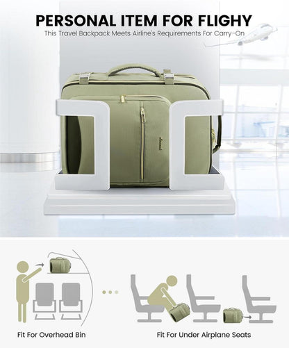 Handgepäck Rucksack Flugzeug 40L Reiserucksack Damen Wasserdicht 17