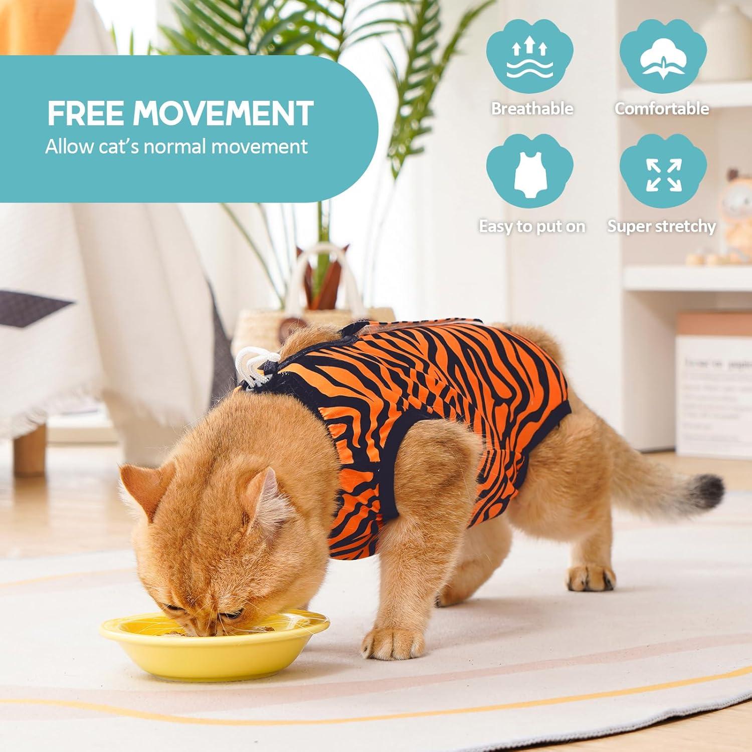 Katzenbody Erholungsanzug Modal Kastration Spay Entwöhnung Leckschutz - MX-Tiger M-Plus